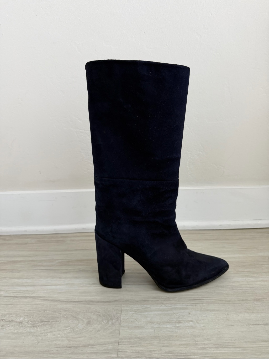 Stuart Weitzman Women's Black Suede Mid-Calf Boot - Size 8.5